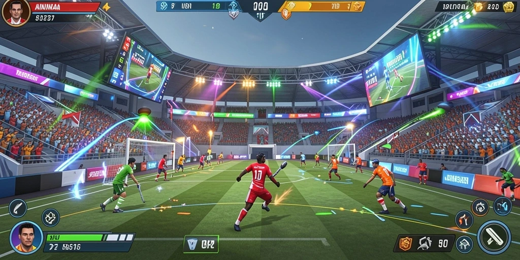 Momen aksi seru dalam game dengan efek visual menakjubkan.